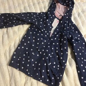 Carter's Navy and White Polka Dot raining Jacket